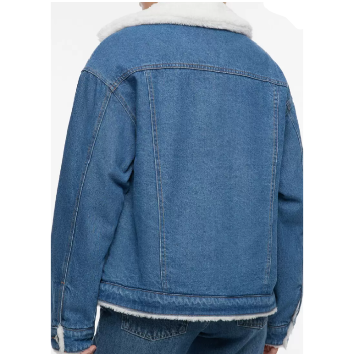 Ladies Denim Jacket with Fur - Image 2